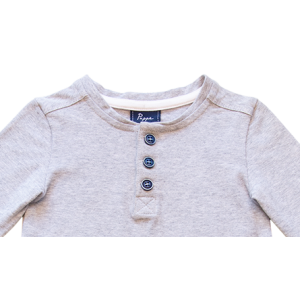Croft Organic Henley T-Shirt - Long Sleeve